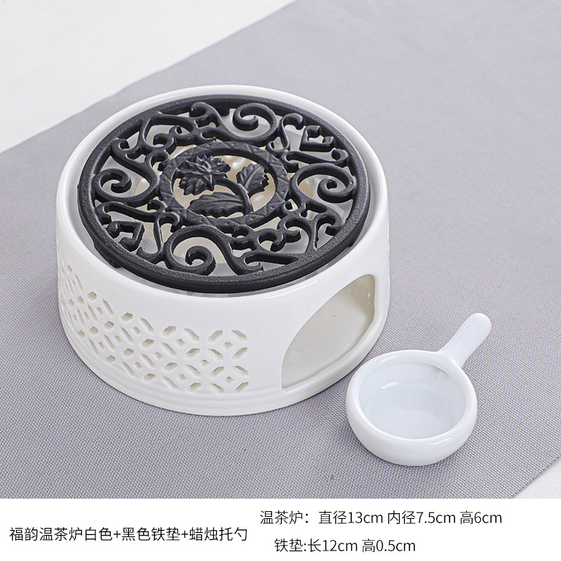 Té estufa vela restaurante Hotel hogar base de cerámica chino hueco aislamiento calefacción vidrio fruta flor tetera