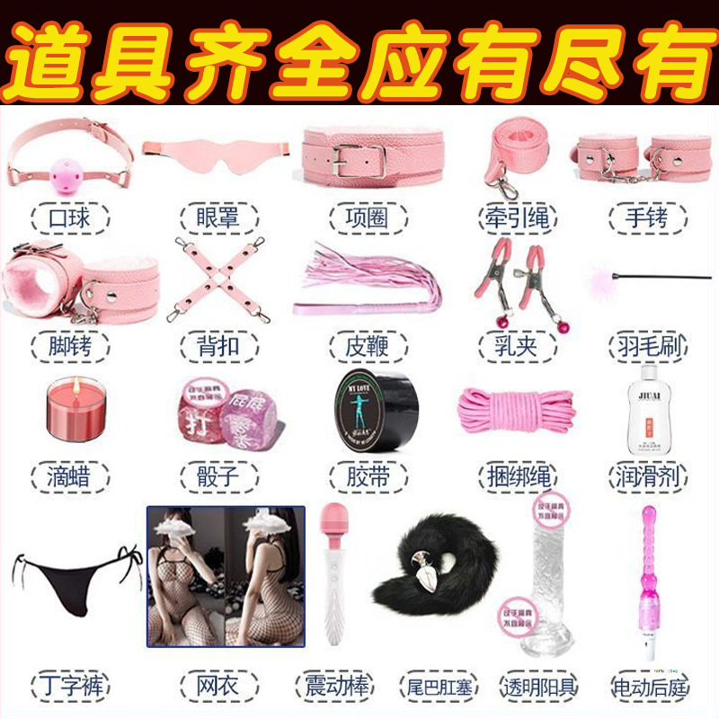 欢趣sm道具捆绑套装情趣用品调教束缚手铐项圈乳夹皮鞭床上刑具SP