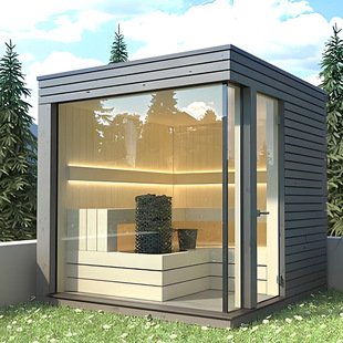 Chinese Traditional Sauna 2-6 Person Outdoor Sauna Modern Design Dry Wet Steam with Infrared Intelligent Control Panel