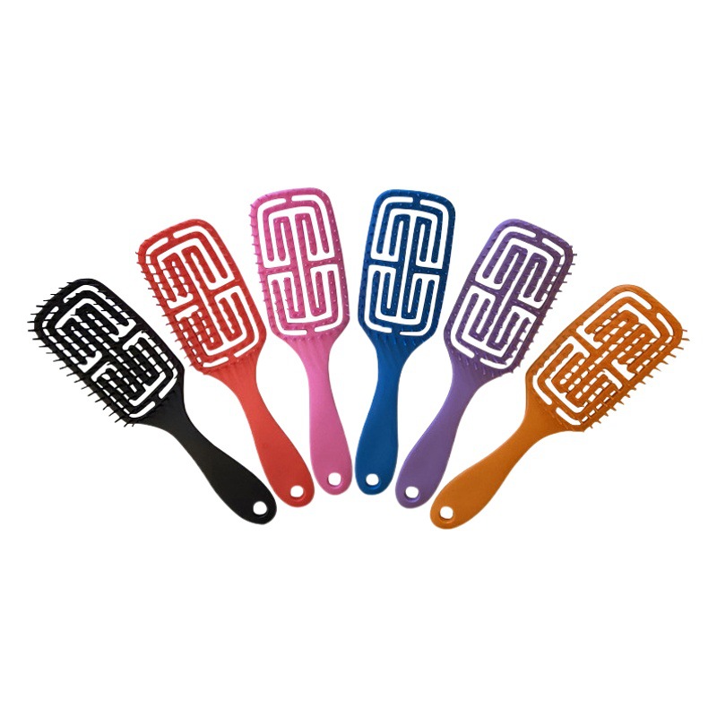 Peine de dientes anchos de plástico hueco peine de costilla de pelo peine de masaje de cabeza peine de placa grande transfronteriza