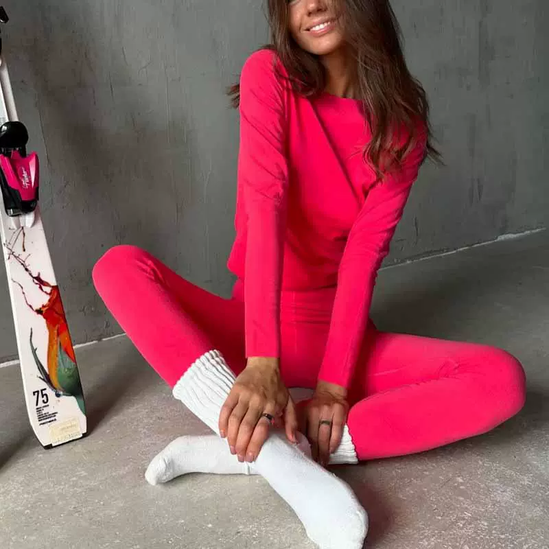 跨境2026秋冬新款修身长袖运动套装亚马逊外贸女装休闲两件套女