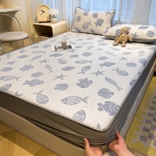 A类针织提花冰豆豆床笠凉席三件套加厚冰丝凉感空调软席子单床罩