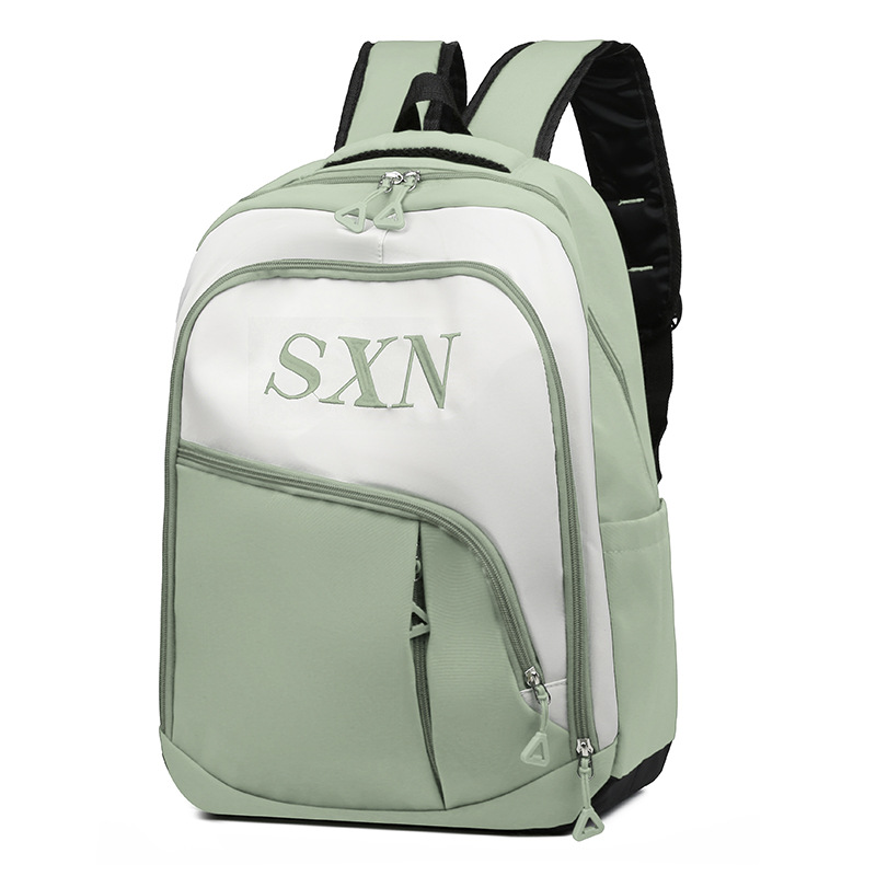 Mochila de tendencia coreana nueva moda de gran capacidad mochila escolar escolar de color simple de contraste de la escuela secundaria mochila de viaje