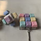 Font-shaped three-key pressing keyboard toy shaft tester decompression key chain pendant light color Macaron decompression toy