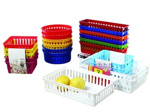 Long Strip Square Plastic Stationery Basket Office Supplies Small Jewelry Storage Appliance Storage Basket Storage Basket