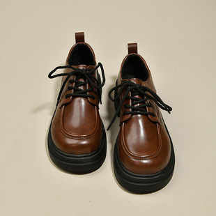 2023 new lace-up Martin loafers British style retro casual fashion simple thick bottom fashion brand leather shoes for women