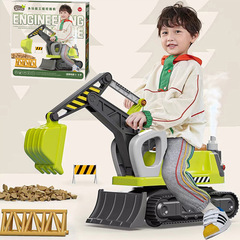 子供工事車多機能ショベル玩具ダンプカートレーラーショベル少年模型座ることができる