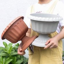工厂供应酒杯花盆复古塔式花盆水培铜钱草碗莲花盆欧式睡莲盆绿植