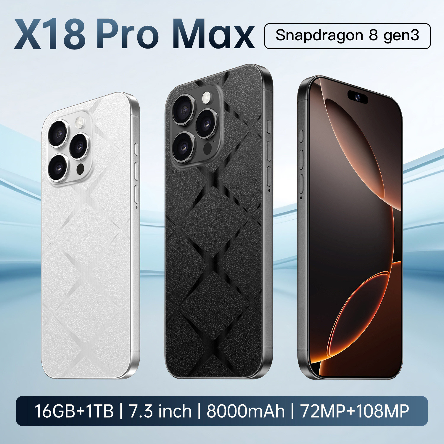 新款爆品X18手机6.8寸大屏工厂特价智能手机全新未拆封国产正品