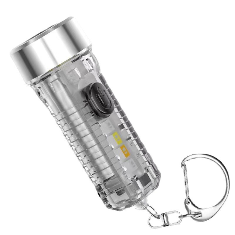 卸売りミニ懐中電灯新型USBキーホルダーライト屋外家庭用夜光携帯ミニ強光懐中電灯|undefined