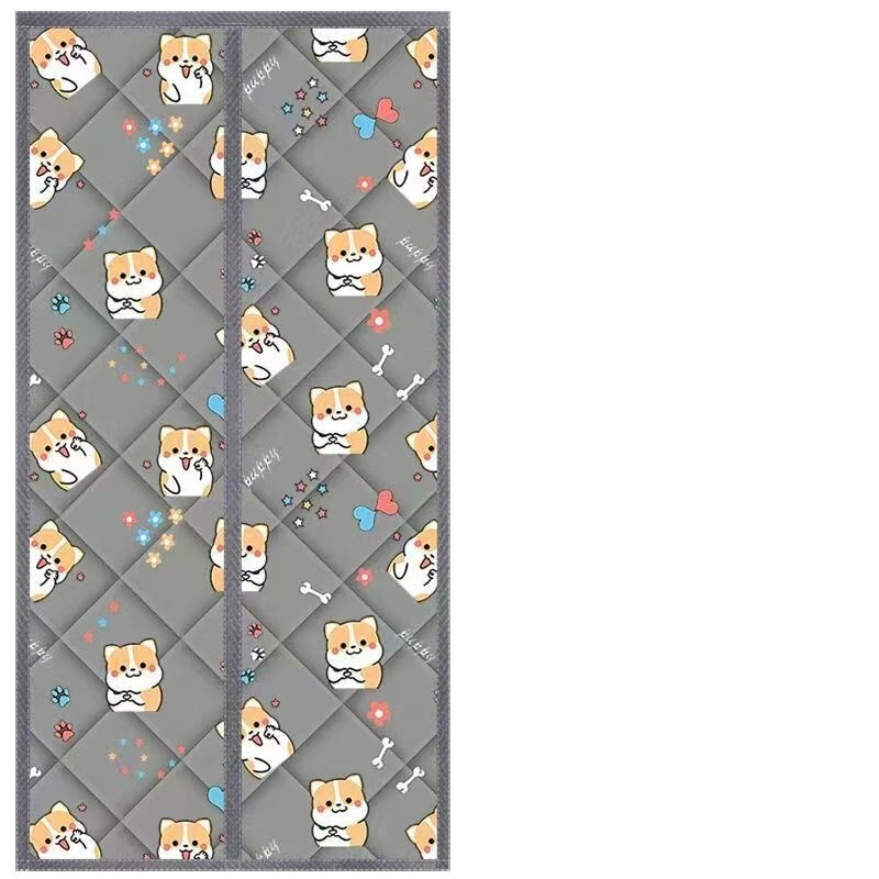 Winter Magic Tape Cotton Door Curtain for Home Insulation, Windproof and Cold-Proof, New Noise-Reducing, Punch-Free Thermal Partition Curtain