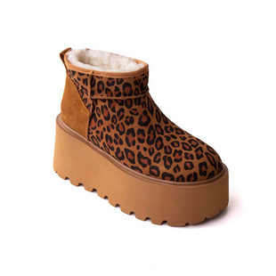 Platform Shoes Lolita Punk Diablo Cosplay Lolita Shoes Boots Leopard Print Snow Boots
