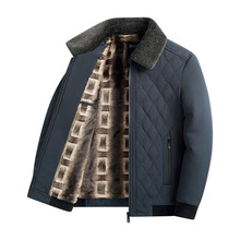 KAIDINGSEN中老年新款棉衣冬季翻领夹克加绒保暖棉服爸爸冬装外套