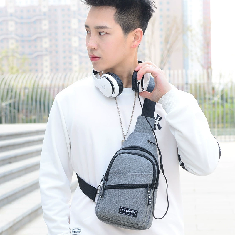 Bag strap, one-shoulder bag for leisure, capacious chest bag