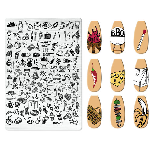 Nail Salon Nail Plate Geometric Rhombus Cartoon Print Template