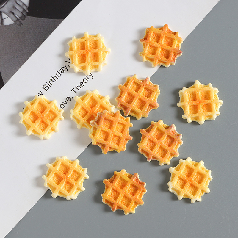 模擬食品おもちゃワッフル樹脂アクセサリー diy クリーム接着剤携帯電話ケース文具箱ヘアアクセサリーヘッドバンドパッチ素材|undefined