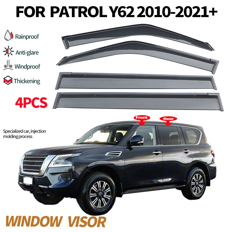 Suitable for Nissan Patrol Y62 Window Visor, Thickened Rain Shield for Car Windows, Patrol Y62 Window Visor