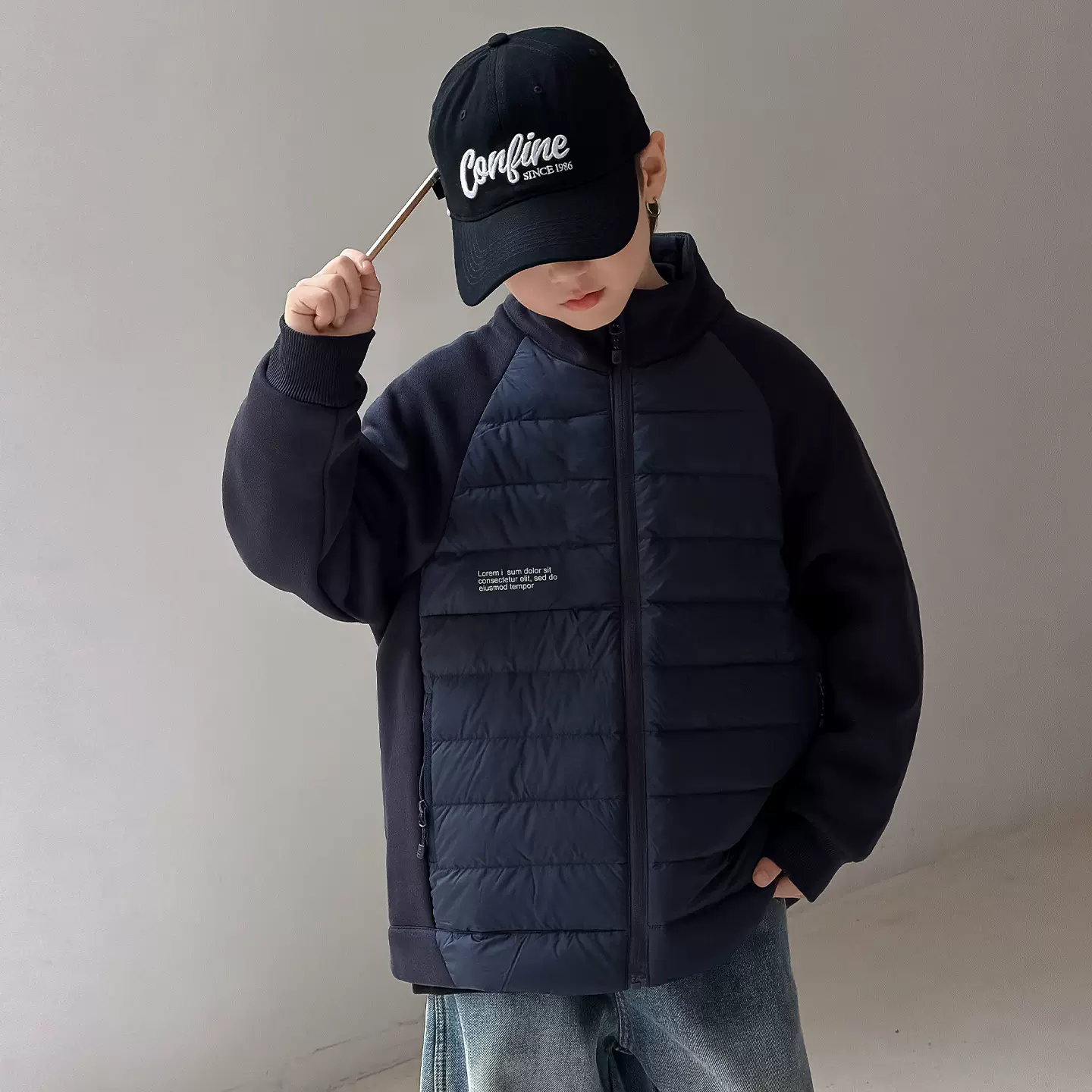 男童轻薄羽绒服外套2025新款中大儿童装加厚冬装男孩校服神器潮酷