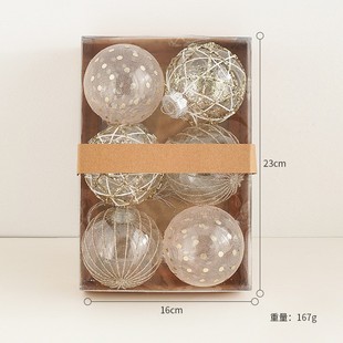 2024 New 8cm Christmas Ball Set Christmas Atmosphere Decorations Christmas Tree Pendants 6 Pack Hanging Balls