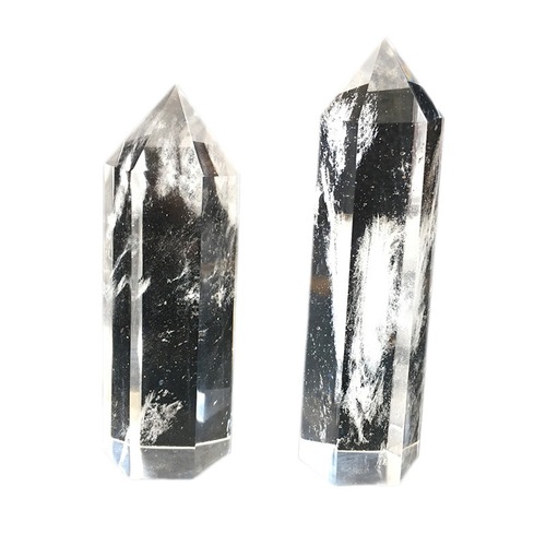 White smelting single-pointed crystal hexagonal prism, special for light field, single-pointed crystal column, hexagonal column degaussing energy crystal