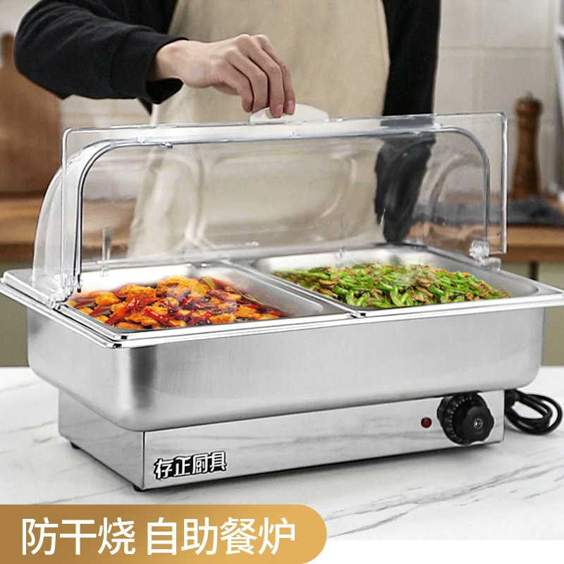 Электрическое Отопление из нержавеющей стали Буфетная плита отель откидная визуальная Буфетная плита коммерческий Ресторан настольная печь для сохранения тепла