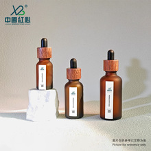 现货15ml20ml30ml50ml褐色胡桃木圈精油瓶食品级玻璃滴管瓶批发