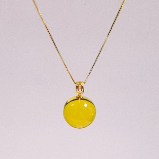 11-17mm Mexican Blue Amber 18K Gold Inlaid Pendant High Quality Blue Amber Professional Factory Classy Customization