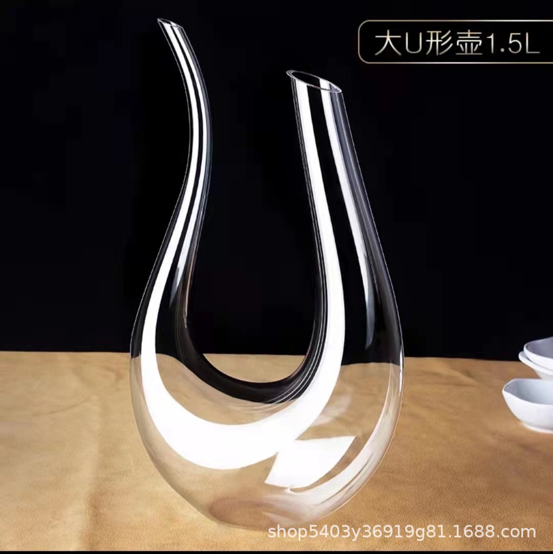 Vidrio de cristal de alto valor facial U-swans muebles de vino doméstico decanter de vino de alta calidad