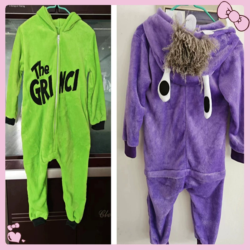 Новый BOO фиолетовый волосатый монстр лиса черный дракон зеленый монстр аниме мультфильм фланелевая соединенных пижама для мужчин и женщин