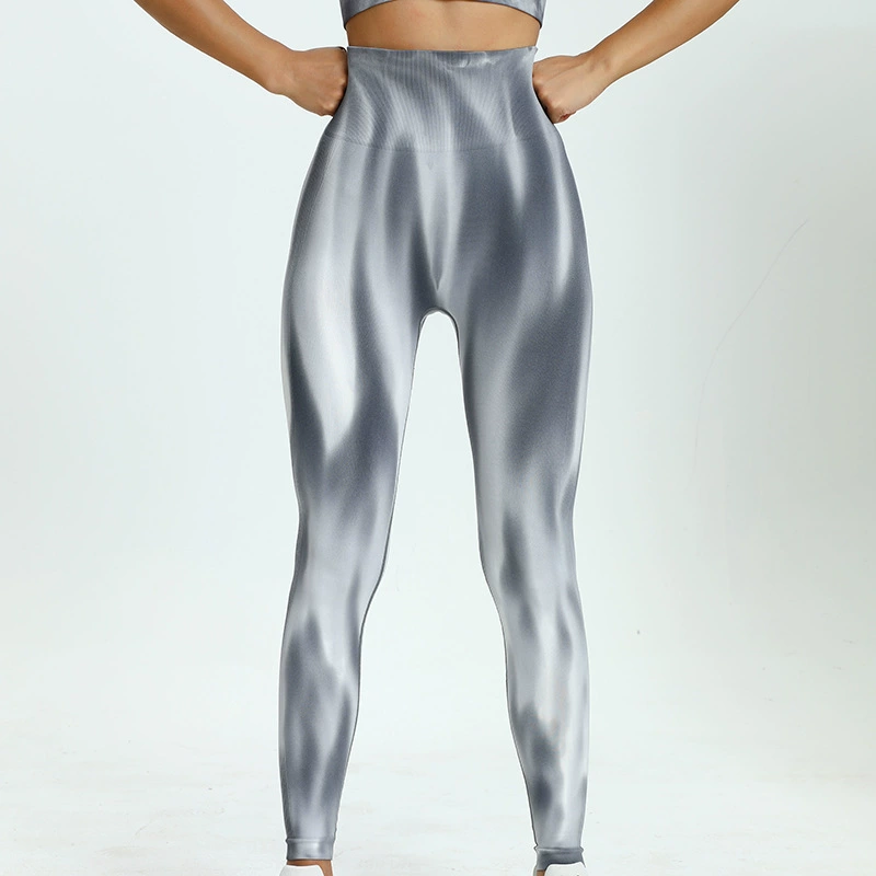 Трансграничный Новый Аврора Спорт Йога брюки бесшовные с высокой талией обтягивание на открытом воздухе фитнес брюки пламя йога брюки женщины