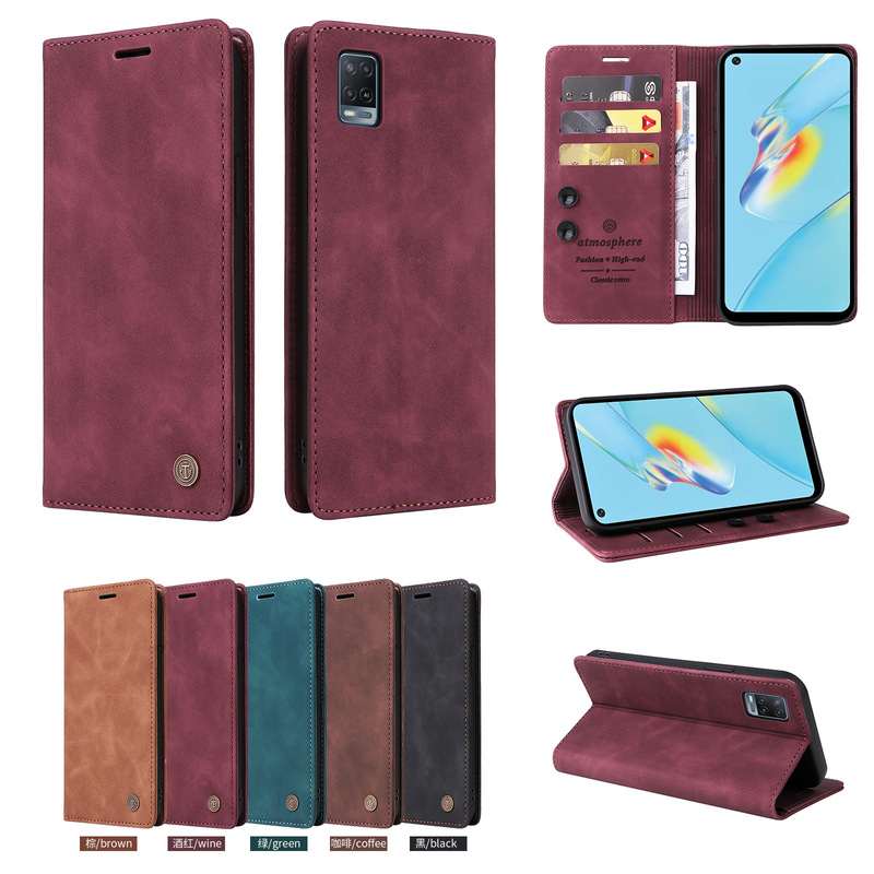 Suitable for OPPO A52 Magnetic Protective Leather Case REALME 10 Mobile Phone Case Flip Card Wallet Protective Case Suitable for OPPO A52 Magnetic Protective Leather Case REALME 10 Mobile Phone Case Flip Card Wallet Protective Case