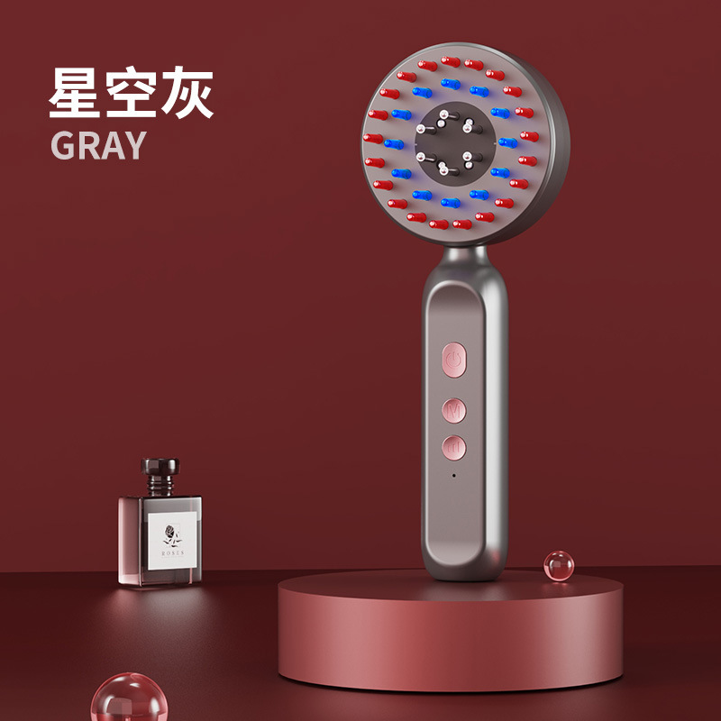 多功能头部按摩梳红蓝光护发防脱育发梳家用头皮经络电动按摩器|undefined
