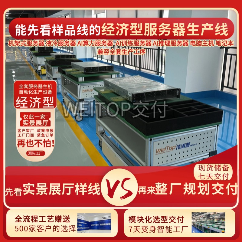 装机工厂塔式服务器组装生产线全案交付兼容电脑主机组装测试老化