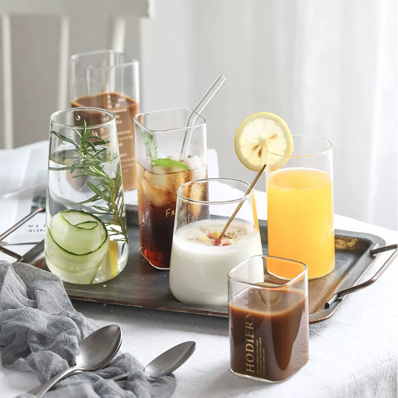 Square Coffee Glass, High-Quality Transparent Glass, 240–460 ml, Giftable
