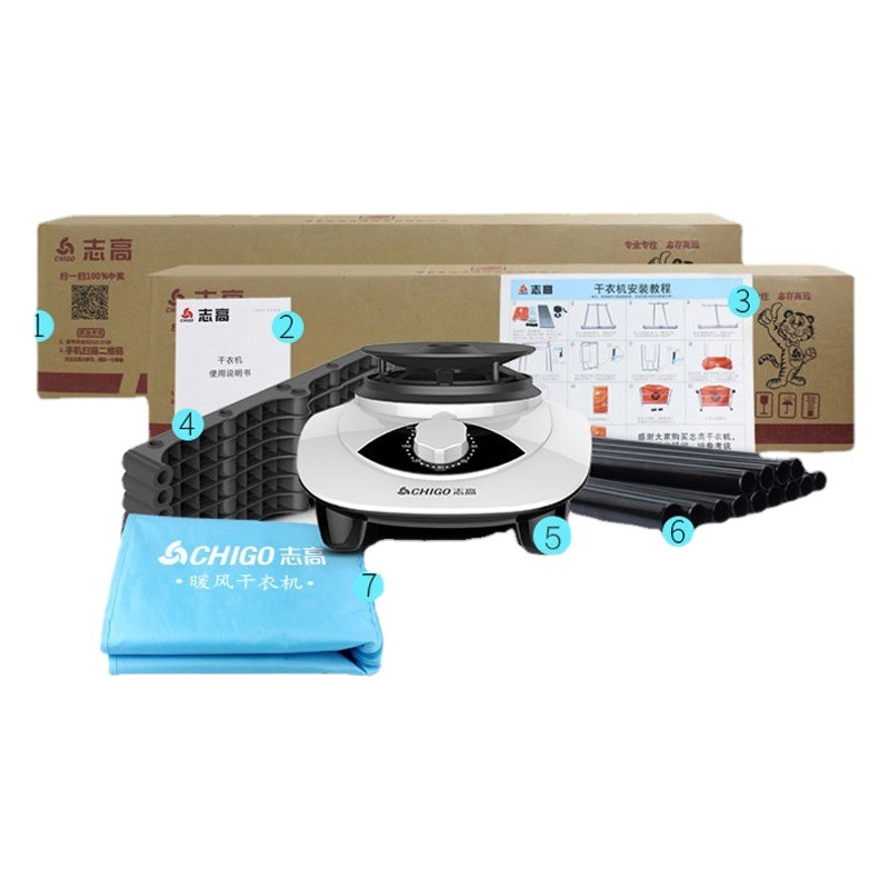 Directo de fábrica Zhigao secadora de ropa para el hogar secadora de ropa de acero inoxidable aire caliente máquina de secado rápido plegable mudo doble capa