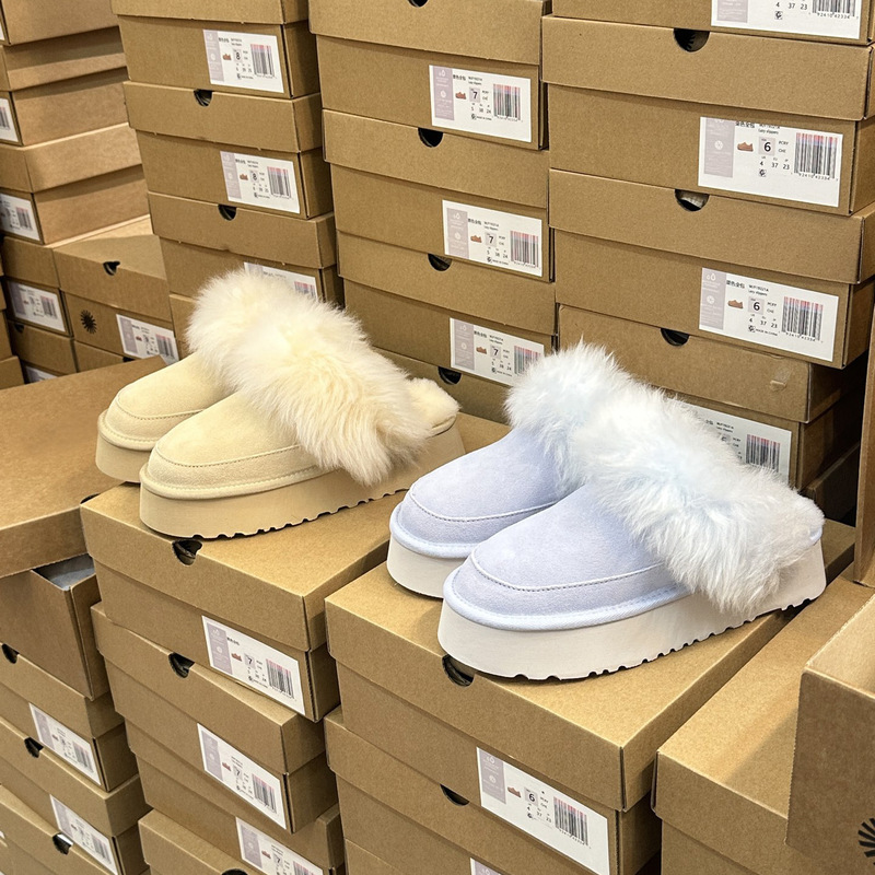 Sangpo Thick-Soled Wool Slippers for Women 2025 Winter New Style Fur Integrated Lightweight Outdoor Wear Warm Cowhide Snow Boots