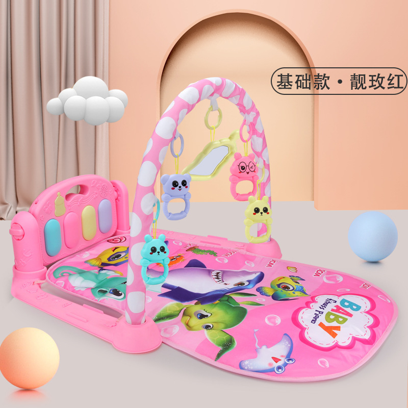 0-36 Months Infant Early Education Fitness Rack Southeast Asia Cross-border Infant Fitness Blanket Foot Piano with Guardrail