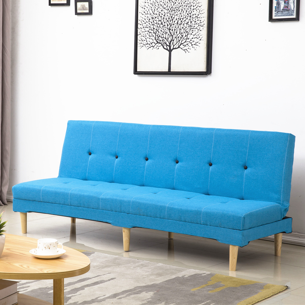 Fábrica directa sofá pequeño tipo simple cama plegable alquiler de alquiler económico esquina sala de estar dormitorio tienda al mediodía