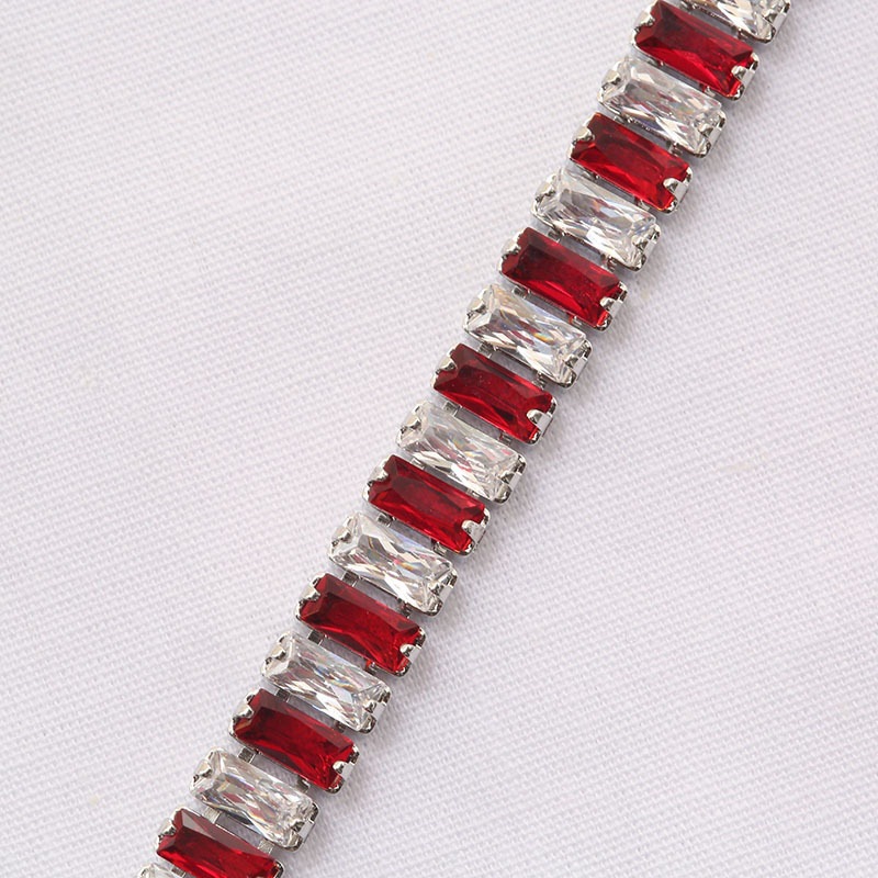 Retro Color Block Copper Inlay Zircon Bracelets