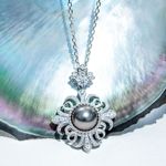 大溪地天然海水黑珍珠莫桑吊坠轻奢时尚S925银项链tiktok直播批发