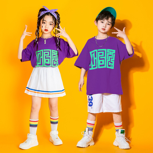 Boys girls hiphop street jazz dance costumes rapper singers dancers outfits football Cheerleaders performance uniforms boy hip-hop dance kindergarten suit