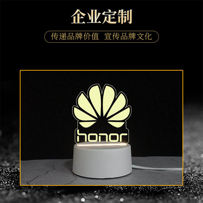 3d小夜灯卸売り来図創意プレゼント電気スタンドクロスボーダー爆金雰囲気ベッドヘッドライト定アクリル製ロゴ|undefined
