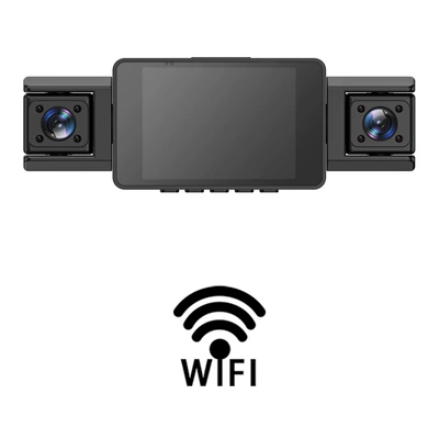 Driving recorder Recorder 4K High-Definition Front and - n82-triple-recording-wifi-dash-cam-front-interior-left-right