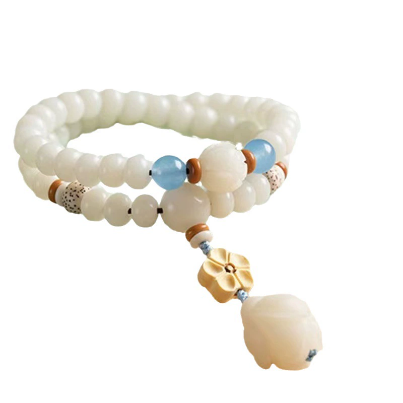 White Bodhi rosary, ethnic bracelet, accessory, wholesale, ethnic style