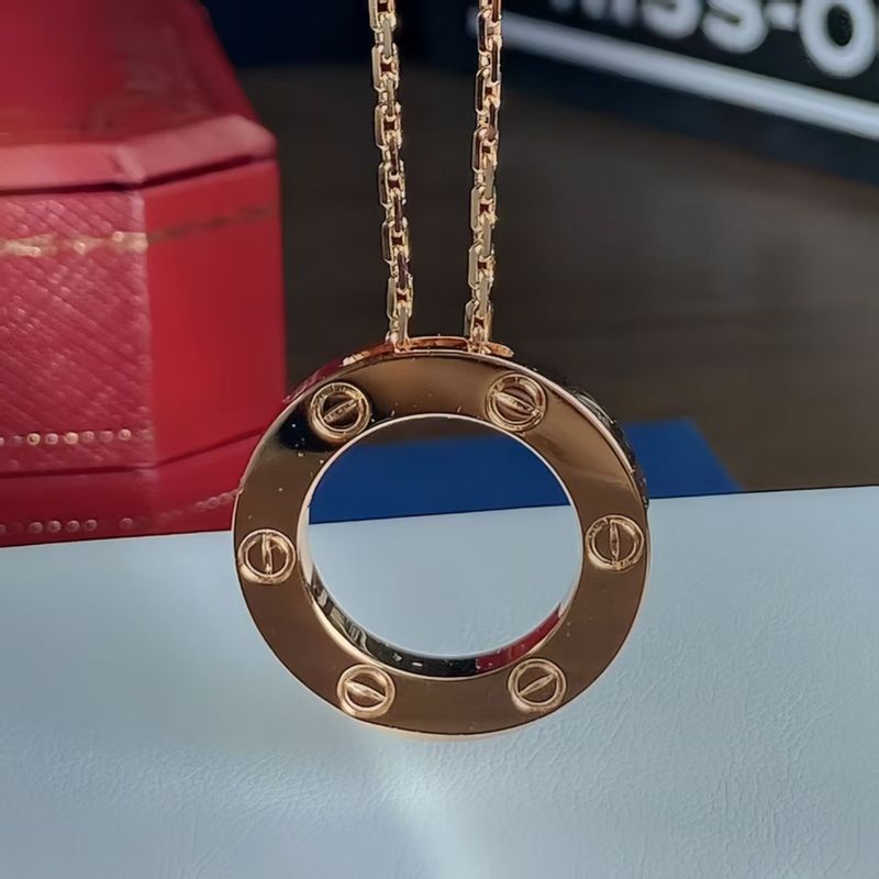 高バージョン Kajia LOVE シリーズネックレス厚メッキ 18K ダイヤモンドラウンドケーキラウンドネックレス ILOVE ペンダント鎖骨チェーン|undefined
