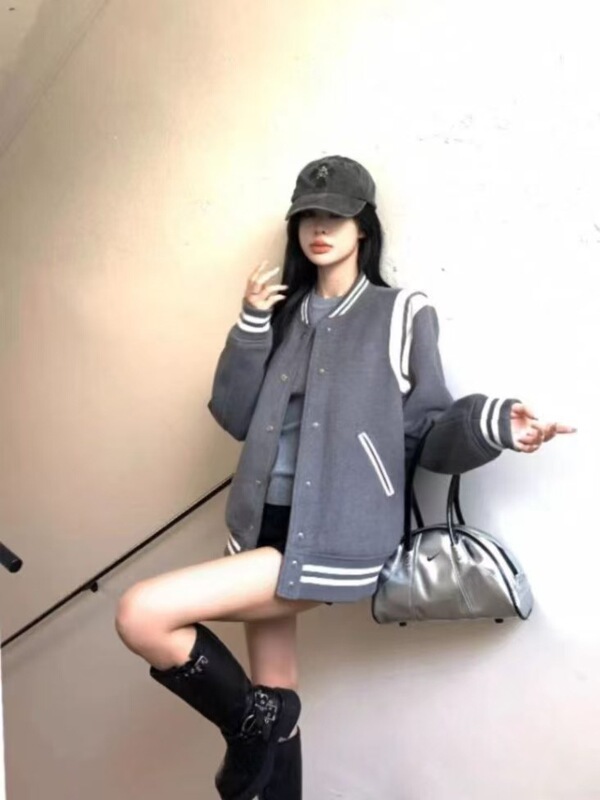 *尹千金*【富二代】伦敦学生会金贝R省钱休闲潮牌韩版棒球服F0716|undefined