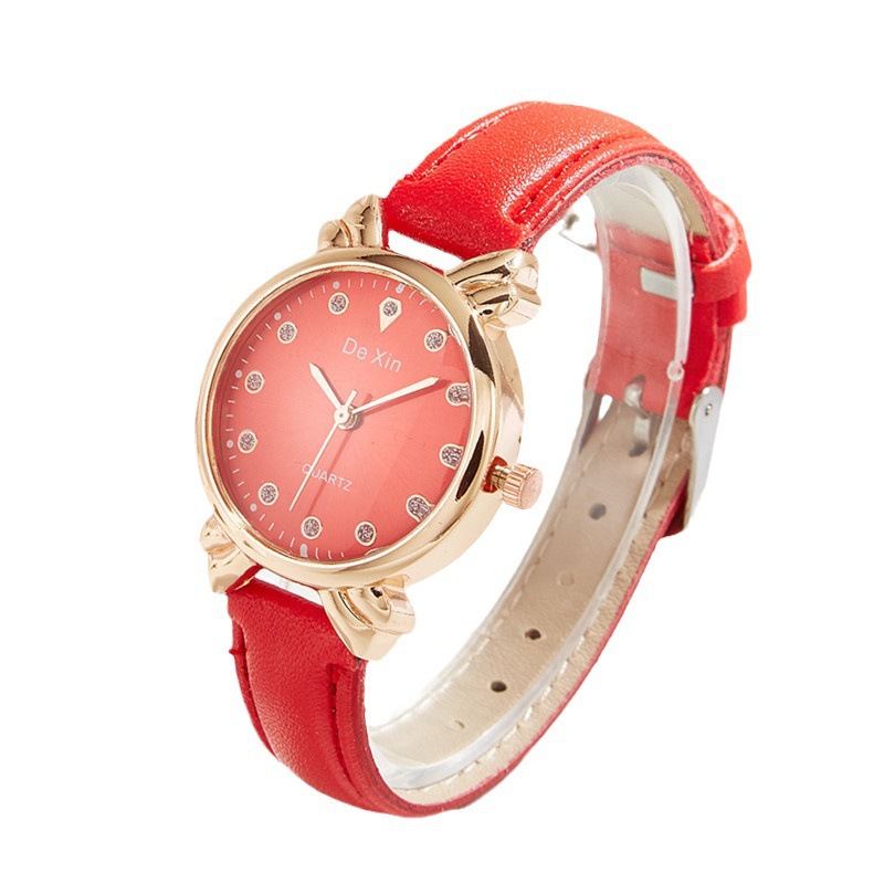 Cross-border popular casual ins redondo pequeño dial de cuarzo reloj de mujer de moda todo-fósforo de moda estudiante reloj de mujer