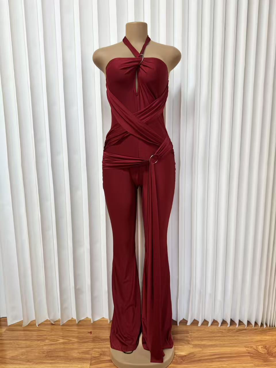 Comercio exterior de moda transfronteriza ropa de mujer de color sólido europeo y americano sexy pantalones de pecho Aliexpress Amazon pantalones explosivos