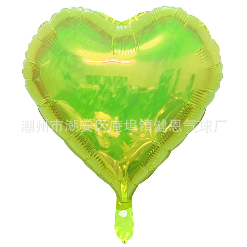 Colorido estrella de cinco puntas en forma de corazón redondo de 18 pulgadas, decoración de globos de película de aluminio arco iris, fiesta, globo de helio flotante de 32 pulgadas