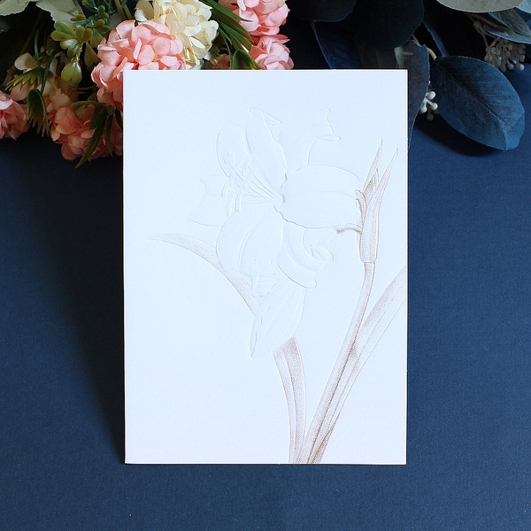 Creative business relief flowers festival greeting card